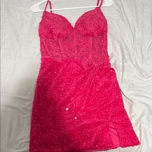 Elegant Pink Lace Dress